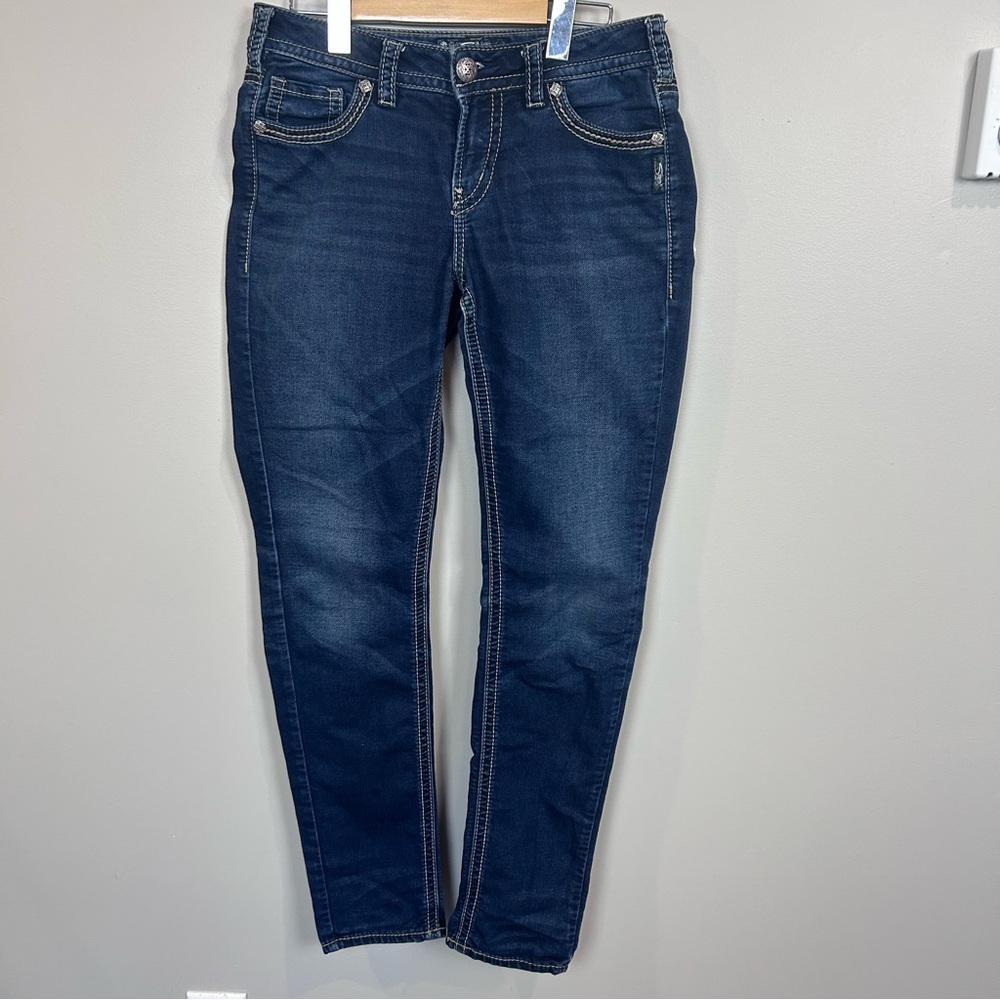 Silver Jeans women’s size 29 suki mid‎ pencil skinny whiskering